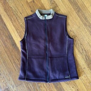 Prana Faux Shearling Fleece Lined Zip Up Vest - Brown / Tan